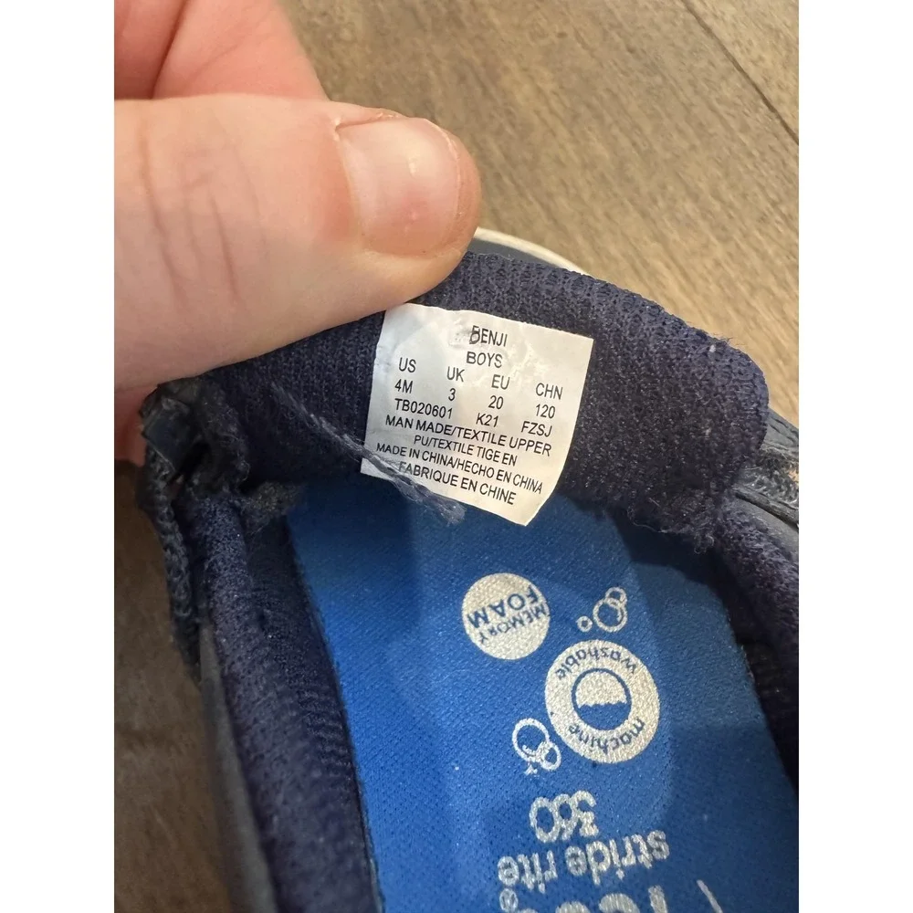 Stride Rite 360 Benji Boat‎ Shoes Toddler Boys Size 4 Blue Nautical Slip On